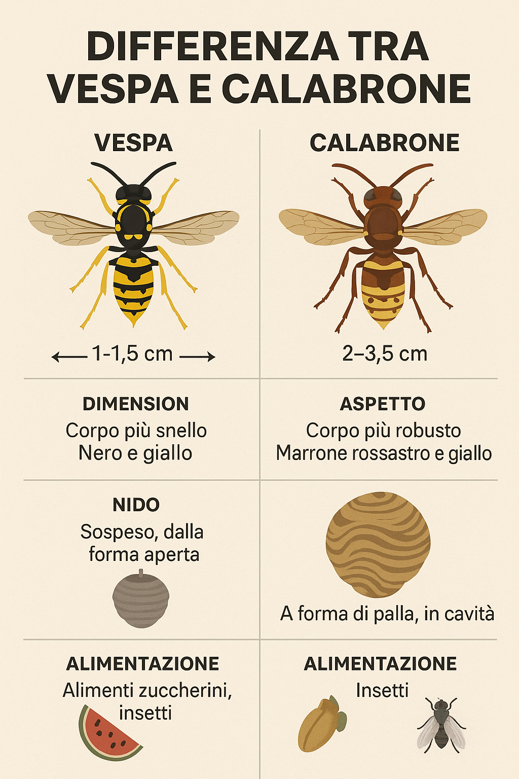 differenza tra vespa e calabrone